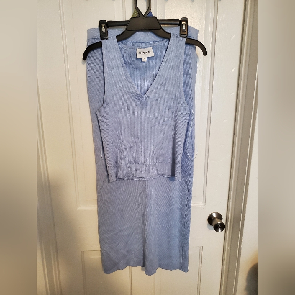 Olive & Oak Blue Sleeveless 2 Piece Set